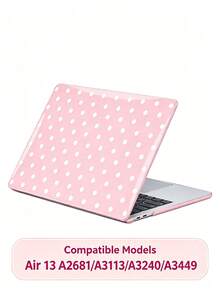 Pink & White Polka Dot Hard Shell Laptop Protective Case, Compatible With MacBook Air Pro, Cute Polka Dot Pattern PC Hard Shell Shockproof & Scratch-Resistant Laptop Protective Case, Fits 13 14 15 16 Inch - View 12
