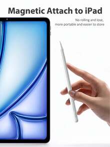 Stylus Pen Compatible With 11-Inch (A16) 2025 Model, Tablet Accessory Compatible With IPad 10 2022 (10.9-Inch) And 2018 To 2026 Models, Supports USB-C Charging, Anti-Mistouch Technology And Tilt Pressure Sensitivity, 7/8/9 10.2-Inch Air4/5/6/7/8, 90mAh Battery, With LED Battery Indicator, Includes 2 Replacement Tips, No Pairing Required, White - White - View 6