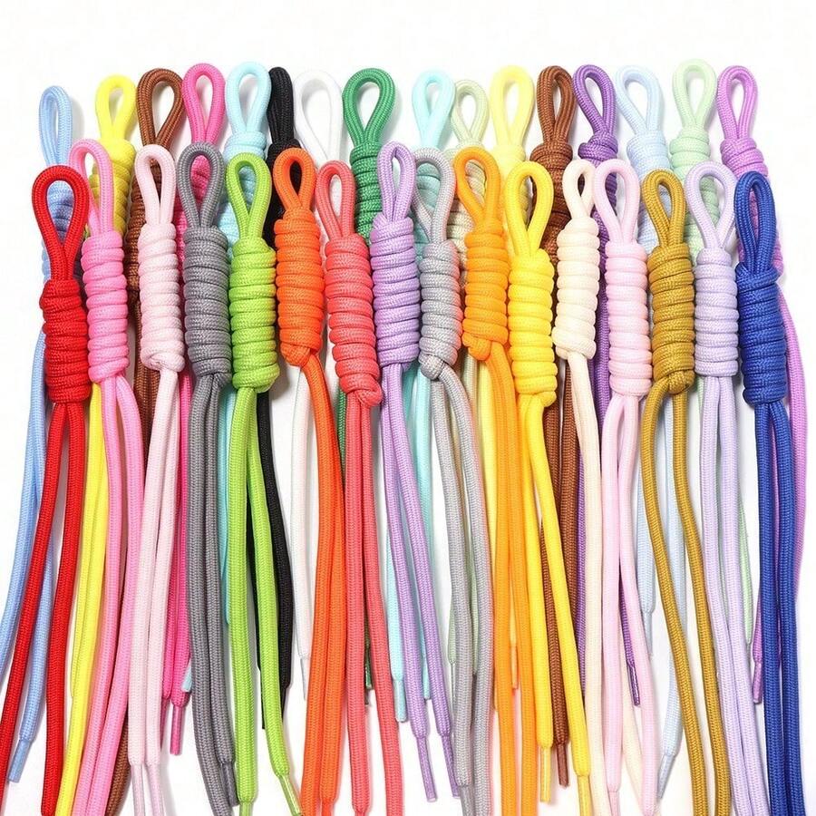 5pcs/Pack Handmade Woven Nylon Phone Lanyard Keychain Rope Length 24-28cm Doll Plush Bag Lanyard DIY Handmade Daily Decoration Nylon Knot Rope - 5pcs/pack - View 1