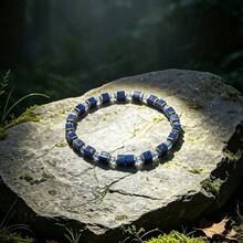 Casual Style Lapis Lazuli 6mm Cube Bead Bracelet, Symbolizing Wisdom And Inner Peace, Handmade Natural Stone Spiritual Jewelry, Suitable For Daily Wear - Multicolor - View 3