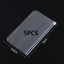 1/5/10/20Pcs A6 6-Hole Clear Binder Zipper Pockets, Waterproof PVC Loose Leaf Cash Envelopes Document Pouches For 6-Ring Budget Binder - Sets - View 12