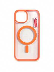 1pc 5-Style Optional Contrast Border Magnetic Large Window Transparent Phone Case, Ins Minimalist Phone Case, Built-In Magnetic Ring Supports Wireless Charging; Covers, A Style Transparent Border / B Style Light Pink Border / C Style Vibrant Orange Border / D Style Classic Black Border / E Style Light Gray Border, Raised Lens Full Coverage Anti-Drop Soft Shell, Minimalist Versatile Fashion Phone Case, Suitable For Personal Use, Birthday Gift Choice; Compatible With IPhone Case - Multicolor - View 51