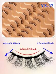 ENCHUW Half Eye Lashes Natural Look Wispy Cat Eye False Eyelashes,Fluffy Soft Eye End Elongated Lashes - Black - View 2
