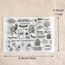 Halloween Clear Silicone Stamp, Pumpkin Witch Ghost For DIY Scrapbooking Card Making Journal Paper Craft Decor - Halloween-1 - View 21