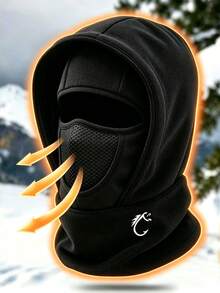 1pc Unisex Autumn/Winter Multi-Functional Cold-Proof Pattern Printed Balaclava Hat, Warm Headwear Suitable For Daily Outdoor Cycling Wear - Multicolor - View 8