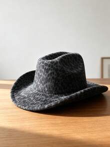 1PC Unisex Fashion Vintage Leopard Print Hat, Autumn Bohemian Cowboy Hat, Suitable For Travel, Vacation, Daily Outings And Other Occasions - Top Hat - View 4