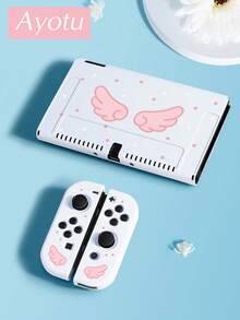 Ayotu بطانية حماية بنمط أجنحة كرتونية ونجوم، متوافق مع Switch، متوافق مع New Switch2(2025)/Switch NS/Switch OLED، يمكن تركيبه على القاعدة دون إزالة بطانية الحماية، بطانية حماية عالمي لوحدة التحكم بالألعاب، اكسسوارات ألعاب Switch، مضاد للسقوط، مضاد للانزلاق، مضاد للخدش، أنيق وجميل، مناسب لهدايا الخريف/عيد الميلاد/العودة إلى المدرسة/الشتاء والمناسبات الأخرى. - مشاهدة 10