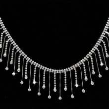 One Strip Of Glittering White Rhinestone Fringe Ribbon - An Irregular Crystal Bead Fringe Chain With Adjustable Length, Suitable For DIY Sewing, Wedding Dresses, Apparel Crafts, Home Decor, And Sewing Accessories | A Charming Embellishment - Tassel - View 11