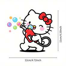 SANRIO 1pc Funny Expression Hello Kitty Cartoon Car Sticker, Suitable For Glass Body Decoration, Smooth Surfaces, Cars, Motorcycles, Electric Vehicles, Daily Decorative Fun Decals - Waterproof Easy To Apply Conceal Defects, Perfect Gift For Hello Kitty Lovers, Also A Great Gift For Family And Friends - A - View 5