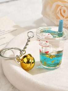 Milk Tea Cup Fudge Keychain, Creative Lucky Cat Acrylic Pendant, Girls' Bags, Car Keychain Small Gifts, Bag Charms, Squishy, Party Favors, Trinkets - Multicolor - View 15