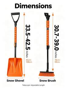 2pcs 5-In-1 Detachable Telescopic Snow Brush Ice Scraper, Rotatable Winter Snow Removal Tool, Suitable For Car Windshield, Driveway And Sidewalk, ABS Aluminum Alloy Material - Multicolor - View 12