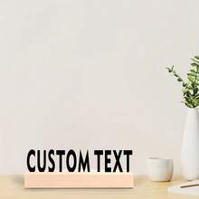 1pc Personalized Name & Address Iron Desktop Ornament With Wooden Base, Customizable Text Content Metal Desktop Decor, Suitable For Indoor Living Room, Bedroom, Game Room, Ideal For Birthday, Thanksgiving, Christmas Decoration - Multicolor - View 7