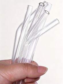 Ống hút thủy tinh trong suốt chịu nhiệt, ống hút uống nước thẳng và cong bằng thủy tinh borosilicate cao cấp, tái sử dụng cho đồ uống và cocktail, phụ kiện thiết yếu cho nhà, tiệc, quầy bar, du lịch, bếp, trang trí nhà bếp mùa thu, đồ dùng quay lại trường học - Nhiều màu - Xem 2