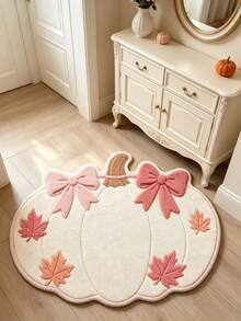 1pc Halloween Element Decorative Rug, Pumpkin Witch, Skeleton, Spider, Bat Pattern Decorative Rug, Modern Round Area Rug, Pattern, Rug, Bedroom Decor, Small Rug, Rug, Home Decor, Living Room Rug, Living Room Small Rug, Bedroom Rug, Living Room Home Decor, Washable Rug, Plush Rug, Thick Rug, Thick Rug, Furry Rug, Fluffy Rug, Autumn/Winter Rug, Thick/Plush - Multicolor - View 3