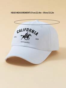 1pc Minimalist Fashion Casual Baseball Cap "CALIFORNIA Polo 1988 Sportsmanship" With City Lettering Pattern, American Retro Style, Versatile Design, High Aesthetic All-Season Decorative Accessory, Essential Fashion Item For Men And Women, Suitable For Outdoor Activities - Baseball Cap - View 6