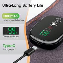 Hailicare Smart Heating Waist Support Belt With Vibration Massage, Red Light Heating, 3 Heating Levels, 3 Vibration Modes, With Controller, 5000mAh Rechargeable Battery - Grey - View 8