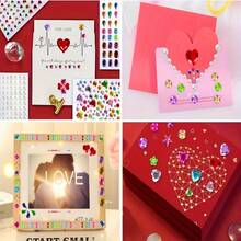 20pcs Summer 3D Rainbow Glitter Rhinestone Stickers, 2pcs Y2K Style Shiny Acrylic Heart Rhinestone Stickers (Self-Adhesive), Suitable For Makeup And Clothing Decoration; Multicolor Rhinestone Face Stickers, Perfect For Music Festivals, Parties And Various Events - Multicolor - View 8