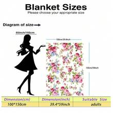 1pc Fresh Pastoral Floral Digital Print Flannel Blanket - Modern Style, Soft Polyester Knitted Fabric Comfortable For All Seasons, Multi-Purpose, Suitable For Sofa, Bed, Travel, Camping, Chair, Gift Blanket - Multicolor - View 12