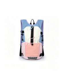 Casual Colorblock Drawstring Backpack With Breathable Mesh Back Design, Built-In Water Bottle Holder, Multiple Compartments For Storage, Suitable For Daily Commute And Outdoor Hiking - Multicolor - View 13