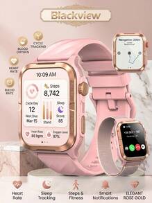Blackview 具備 GPS 定位的智慧手錶，IP68 防水男女通用智慧手錶，適用手機/Android，健身手錶附心率監測、睡眠追蹤、計步器、卡路里計數、血壓監測，送給男士/女士的手錶禮物 - 查看 1