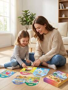 Bộ 6 cuốn sách dán sticker jelly tái sử dụng cho trẻ em - Đồ chơi giáo dục sớm di động có tay cầm, mềm chống nước, có thể dán lại, sách hoạt động cảnh chơi dán sticker cho trẻ tập chơi, quà tặng học tập, sách giáo dục, quà tặng sinh nhật/Giáng sinh/Năm mới hoàn hảo - Nhiều màu - Xem 7