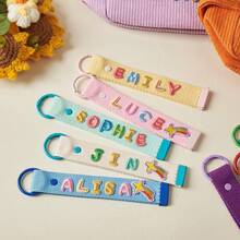Custom Embroidered Name Keychains, Personalized Water Bottle Straps, Custom Bag Charms, Personalized Back-To-School Gifts For Family - Multicolor - View 2