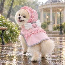 1pc Dinosaur Pet Hooded Raincoat With Extra Large Brim, Polyester Material, Reflective Strip, Full Coverage Protection, Adjustable Magic Waist Strap, Cute Animal Pattern Print, Waterproof Design, Suitable For Small And Medium Dogs Year-Round Wear, Waterproof Dog Raincoat, Hooded Dog Raincoat, Dog Raincoat - Multicolor - View 7