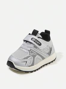 Unisex Toddler PU With Printed Grid Pattern Walking Shoes, Infant Hook & Loop Lightweight Grip Outsole Sneakers (Size By Insole Length, Unit:Cm) - Black - View 5
