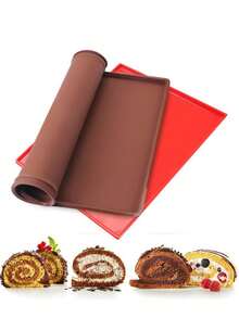 Swiss Roll Silicone Baking Mat, Cake Roll Mold For Homemade Cake, Chocolate, Cookies, Pastry, Macarons And Dessert Decoration, Creative Baking Tool For Home Kitchen, Breakfast Treats, Brunch, Afternoon Tea And Parties - Multicolor - View 4
