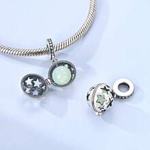 1 Pieces Original Design Silvery Color Hot Air Balloon Charms Beads For Women Luminous Star Pattern Fits Original Bracelet & Necklace DIY Making - Multicolor - View 6
