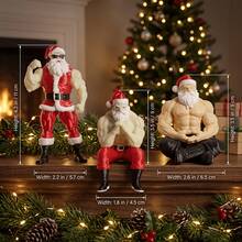 Best-Selling Muscular Santa Claus Desktop Decor Figurine Christmas - Multicolor - View 7