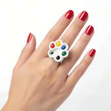 Mini Cat Paw Palette (1 Cat Paw Palette And 2 Different Sized Rings) - Creative Painting Palette, Perfect For Model Painting Enthusiasts And Artists, Convenient For Indoor And Outdoor Use - A - View 3