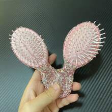 1pc Portable Luxury Diamond Inlaid Mini Air Cushion Brush, Scalp Massage Comb, Anti-Static Smooth Styling Hairbrush, Suitable For Home, Travel And Touch-Up Haircare Tool - Multicolor - View 5