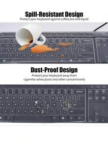 Transparent Desktop Concave-Convex Computer Keyboard Film Desktop All-In-One Machine, Dustproof Key Film Is Suitable For PC 104/107 Key Standard Keyboard, Dustproof And Waterproof To Protect Keyboard Skin - View 5