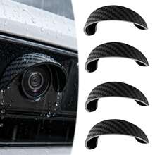 8pcs/4pcs/2pcs/1pc Set Rear View Camera Rain Cover (Curved Waterproof Sunshade) PVC Curved Sunshade (1.5 Inch Wide, With Adhesive Backing), No Drilling Required For Installation Above Exterior Rear View Camera, Spare Camera Rain Cover With Curved Black PVC Sunshade, Adhesive Backing Protective Cover Suitable For Outdoor Parking Rear View Lens Cover Car Rear View Cover Black Windproof And Waterproof - A - View 11