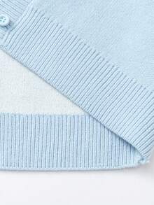 Girls Sweet Knit Sweater Soft Pullover Jumper Versatile Casual Top For Tween Girl Winter Daily Outfit - Blue and White - View 8
