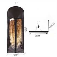 Long Hair Extension Storage Bag With Hook, Suitable For Hair Bundles, Hair Pieces, Ponytail Wigs, Hair Extensions, Non-Woven Fabric Carrying Case - Multi-color - View 2