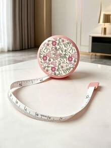 Vintage Floral Print Retractable Tape Measure, Mini Portable Soft Leather Tape Ruler For Home Use, Tailoring, Sewing, Office, Home, And Study - One Size Fits All - View 4