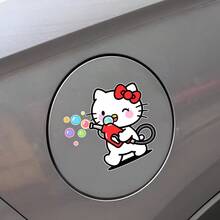 SANRIO 1pc Funny Expression Hello Kitty Cartoon Car Sticker, Suitable For Glass Body Decoration, Smooth Surfaces, Cars, Motorcycles, Electric Vehicles, Daily Decorative Fun Decals - Waterproof Easy To Apply Conceal Defects, Perfect Gift For Hello Kitty Lovers, Also A Great Gift For Family And Friends - A - View 6
