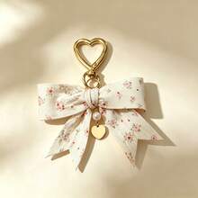 Floral Bow Keychain, Bag Charm, Casual Bohemian Style, Party & Daily Street Wear Versatile, Elegant Design, Zinc Alloy Material, All Season Use - Pink - View 2