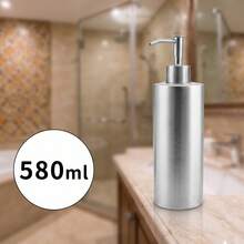 304不鏽鋼皂液器瓶，可補充式洗手液泵液體乳液容器，現代廚房浴室洗手台配件，檯面收納家居裝飾洗手液瓶，大容量 250ml 350ml 550ml - 銀色 - 查看 24