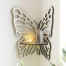 Nordic Floral Hollow Storage Shelf, 1pc, Sweet Floral Hollow Design With Girly Charm. Can Be Hung On Bedroom Or Children's Room Corner Walls, Storing Small Items While Decorating The Space. Suitable For Placing Dolls, Green Plants Or Books, Combining Storage And Decoration To Add A Fresh And Cute Nordic Atmosphere To The Room. - Solid Color Butterfly - View 7