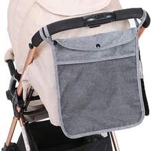 Baby Stroller Double Layer Mesh Storage Bag, Portable Outdoor Diaper Bottle Tissue Organizer Bag, Large Capacity Hanging Storage Pouch For Baby Carriage - As Shown - View 4