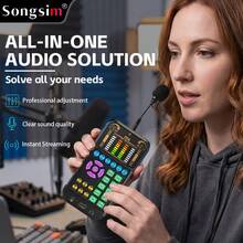 Songsim-M1 Portable Handheld Sound Card Kit, Supports OTG Lossless Transmission, Reverb Adjustment, Volume Control, Bluetooth Accompaniment, Portable Multi-Function Sound Card, Equipped With Lavalier Microphone, Plug And Play, Suitable For Outdoor Live Streaming, Recording, Singing, Streaming, Podcasting - Multicolor - View 7