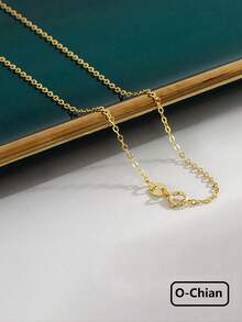 ESBERRY 1pc Minimalist Plain Hoop Necklace For Women, Fashionable & Versatile - Gold - View 8