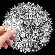 50PCS Transparent Original Snowflake Stickers, Aesthetic Stickers, High Quality Stickers Scrapbook, Decorative Paper, Journaling, Laptop, Bumper, Skateboard, Water Bottles, Computer, For Gift Bags, Envelope Seals, Party Decoration - Snowflake - View 3