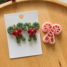 Atmospheric Christmas Polymer Clay Cutting Molds, Mini Gift Box, Gingerbread House, Holly Wreath, Bow Candy Cane, Octagonal Snowflake Multiple Unique Shaped Clay Cutting Molds, DIY Handmade Earring Pendant Brooch Making Tools, Compatible With Polymer Clay, 3D Printed Process, Clean Cut, Handmade Jewelry Floral DIY Craft Accessories, 3D Printed Process, Clean Cut, Handmade Jewelry Floral DIY Craft Accessories - Christmas - View 6