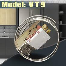 VT9 منظم حرارة الثلاجة، مناسب لاستبدال منظم حرارة الثلاجة، منظم حرارة بمقبض قابل للتعديل K59-L1102 طول الأنبوب الشعري 1200 سم - الذهبي - مشاهدة 7