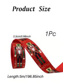 1/5Pcs Christmas Ribbon Satin Ribbon Set, Suitable For Gift Wrapping, DIY Crafts, Christmas Tree Decoration, Bouquet, Holiday, Birthday Party Decoration - View 12