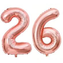 1/2件 40英吋玫瑰金數字鋁箔氣球，生日派對裝飾氣球，適用於生日、婚禮、週年紀念、拍照室內裝飾 - 玫瑰金 - 查看 23